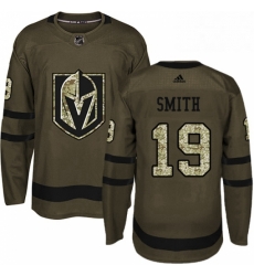 Mens Adidas Vegas Golden Knights 19 Reilly Smith Authentic Green Salute to Service NHL Jersey 