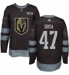 Mens Adidas Vegas Golden Knights 47 Luca Sbisa Authentic Black 1917 2017 100th Anniversary NHL Jersey 