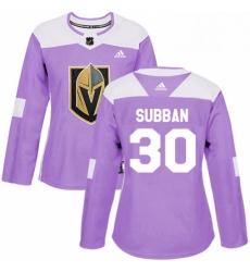 Womens Adidas Vegas Golden Knights 30 Malcolm Subban Authentic Purple Fights Cancer Practice NHL Jersey 