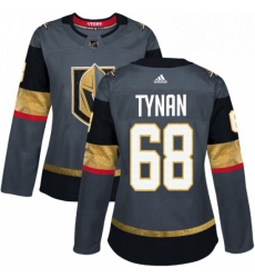 Womens Adidas Vegas Golden Knights 68 TJ Tynan Authentic Gray Home NHL Jersey 