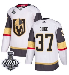 womens reid duke vegas golden knights jersey white adidas 37 nhl away 2018 stanley cup final authentic