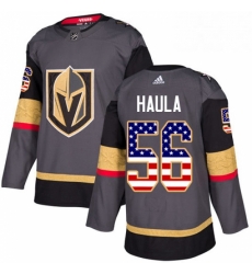 Youth Adidas Vegas Golden Knights 56 Erik Haula Authentic Gray USA Flag Fashion NHL Jersey 