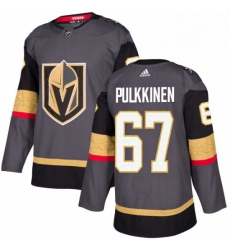 Youth Adidas Vegas Golden Knights 67 Teemu Pulkkinen Authentic Gray Home NHL Jersey 