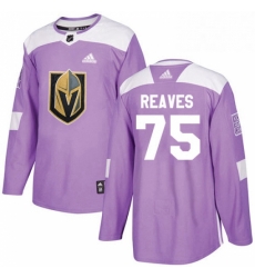 Youth Adidas Vegas Golden Knights 75 Ryan Reaves Authentic Purple Fights Cancer Practice NHL Jersey