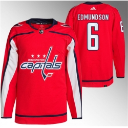 Men Washington Capitals 6 Joel Edmundson Red Stitched Jersey