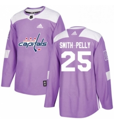 Mens Adidas Washington Capitals 25 Devante Smith Pelly Authentic Purple Fights Cancer Practice NHL Jersey 