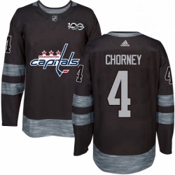 Mens Adidas Washington Capitals 4 Taylor Chorney Premier Black 1917 2017 100th Anniversary NHL Jersey 