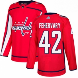 Mens Adidas Washington Capitals 42 Martin Fehervary Authentic Red Home NHL Jerse