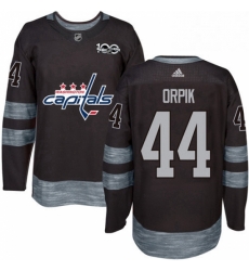 Mens Adidas Washington Capitals 44 Brooks Orpik Authentic Black 1917 2017 100th Anniversary NHL Jersey 