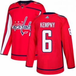 Mens Adidas Washington Capitals 6 Michal Kempny Authentic Red Home NHL Jerse