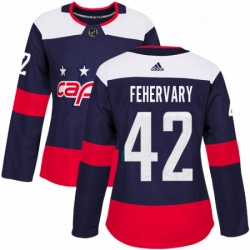 Womens Adidas Washington Capitals 42 Martin Fehervary Authentic Navy Blue 2018 Stadium Series NHL Jerse