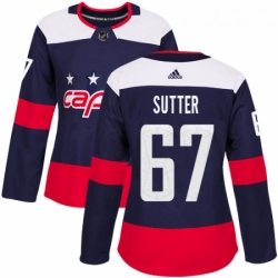 Womens Adidas Washington Capitals 67 Riley Sutter Authentic Navy Blue 2018 Stadium Series NHL Jerse