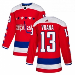 Youth Adidas Washington Capitals 13 Jakub Vrana Authentic Red Alternate NHL Jersey 