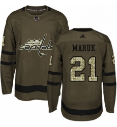 Youth Adidas Washington Capitals 21 Dennis Maruk Authentic Green Salute to Service NHL Jersey 