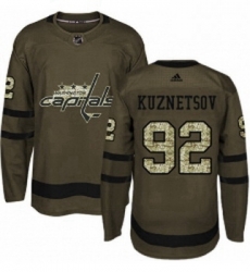 Youth Adidas Washington Capitals 92 Evgeny Kuznetsov Authentic Green Salute to Service NHL Jersey 