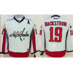 Youth NHL Washington Capitals #19 Nicklas Backstrom Stitched white jerseys