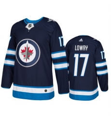 Men Winnipeg Jets 17 Adam Lowry Navy Stitched Jersey