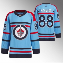 Men Winnipeg Jets 88 Nate Schmidt Light Blue Anniversary Primegreen Stitched Jersey