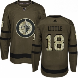 Mens Adidas Winnipeg Jets 18 Bryan Little Premier Green Salute to Service NHL Jersey 