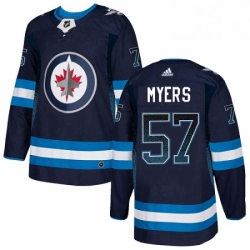 Mens Adidas Winnipeg Jets 57 Tyler Myers Authentic Navy Blue Drift Fashion NHL Jersey 