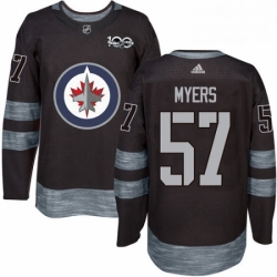 Mens Adidas Winnipeg Jets 57 Tyler Myers Premier Black 1917 2017 100th Anniversary NHL Jersey 