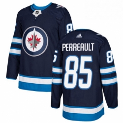 Mens Adidas Winnipeg Jets 85 Mathieu Perreault Authentic Navy Blue Home NHL Jersey 