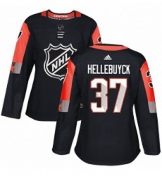 Womens Adidas Winnipeg Jets 37 Connor Hellebuyck Authentic Black 2018 All Star Central Division NHL Jersey 