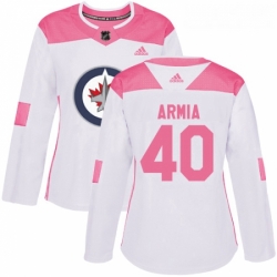 Womens Adidas Winnipeg Jets 40 Joel Armia Authentic WhitePink Fashion NHL Jersey 