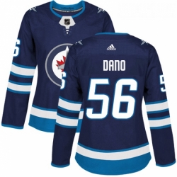 Womens Adidas Winnipeg Jets 56 Marko Dano Premier Navy Blue Home NHL Jersey 