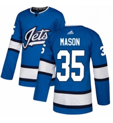 Youth Adidas Winnipeg Jets 35 Steve Mason Authentic Blue Alternate NHL Jersey 