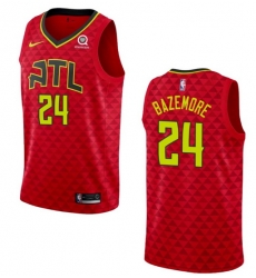 Men Atlanta Hawks 24 Kent Bazemore Red Statement Edition Stitched Jersey