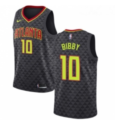 Womens Nike Atlanta Hawks 10 Mike Bibby Swingman Black Road NBA Jersey Icon Edition