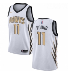 Womens Nike Atlanta Hawks 11 Trae Young Swingman White NBA Jersey City Edition 