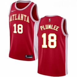 Womens Nike Atlanta Hawks 18 Miles Plumlee Authentic Red NBA Jersey Statement Edition 