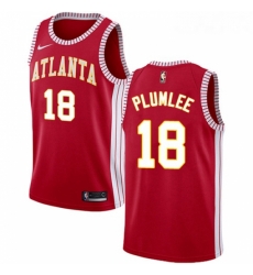 Womens Nike Atlanta Hawks 18 Miles Plumlee Swingman Red NBA Jersey Statement Edition 