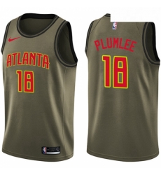 Youth Nike Atlanta Hawks 18 Miles Plumlee Swingman Green Salute to Service NBA Jersey 