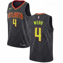 Youth Nike Atlanta Hawks 4 Spud Webb Authentic Black Road NBA Jersey Icon Edition