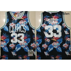 Celtics Bape 33 Larry Bird Black 1985 86 Hardwood Classics Floral Fashion Swingman Jersey