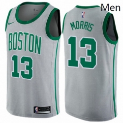 Mens Nike Boston Celtics 13 Marcus Morris Swingman Gray NBA Jersey City Edition 