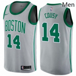 Mens Nike Boston Celtics 14 Bob Cousy Swingman Gray NBA Jersey City Edition