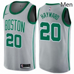 Mens Nike Boston Celtics 20 Gordon Hayward Swingman Gray NBA Jersey City Edition 