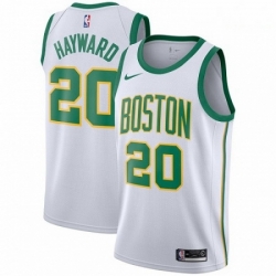 Mens Nike Boston Celtics 20 Gordon Hayward Swingman White NBA Jersey City Edition 