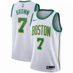 Mens Nike Boston Celtics 7 Jaylen Brown Swingman White NBA Jersey City Edition