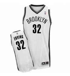 Mens Adidas Brooklyn Nets 32 Julius Erving Authentic White Home NBA Jersey