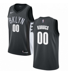 Mens Nike Brooklyn Nets 00 Rodions Kurucs Swingman Gray NBA Jersey Statement Edition 