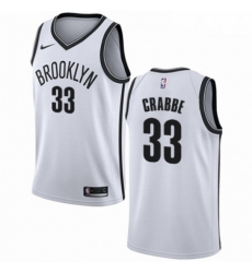 Mens Nike Brooklyn Nets 33 Allen Crabbe Swingman White NBA Jersey Association Edition 