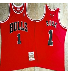 Bulls 1 Derrick Rose Red 2008 09 Hardwood Classics Jersey