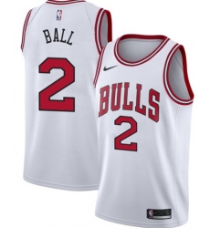 Men Chicago Bulls 2 Lonzo Ball Jersey White_ u526F u672C