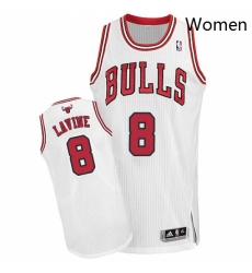 Womens Adidas Chicago Bulls 8 Zach LaVine Authentic White Home NBA Jersey