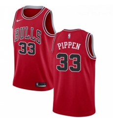 Womens Nike Chicago Bulls 33 Scottie Pippen Swingman Red Road NBA Jersey Icon Edition